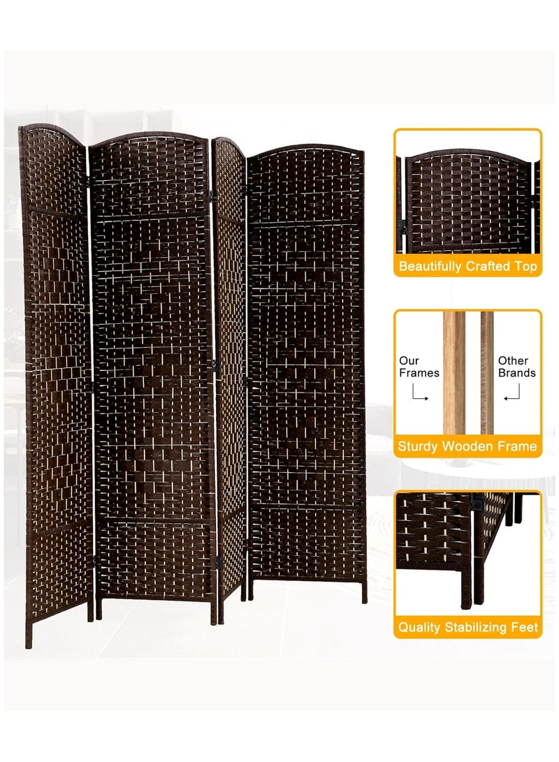 ALSAHAH Set of 2 Pieces Room Divider 4 Panel Room Partition, Foldable Freestanding 200*180 CM - Image 5