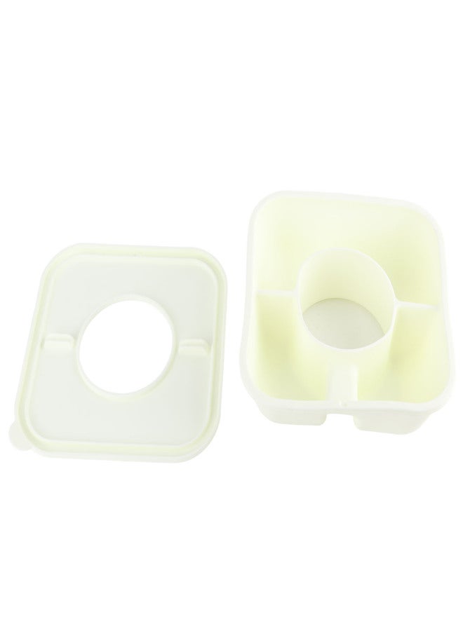 Tumbler Snack Bowl with Lid Beige Rectangle Ring 3 Compartments Reusable Silicone Food Container for 40Oz Cup - Image 1