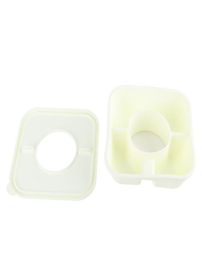 Tumbler Snack Bowl with Lid Beige Rectangle Ring 3 Compartments Reusable Silicone Food Container for 40Oz Cup - Image 5
