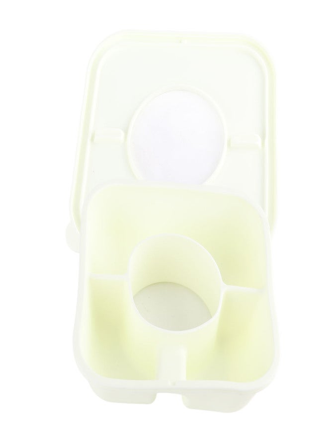 Tumbler Snack Bowl with Lid Beige Rectangle Ring 3 Compartments Reusable Silicone Food Container for 40Oz Cup - Image 2