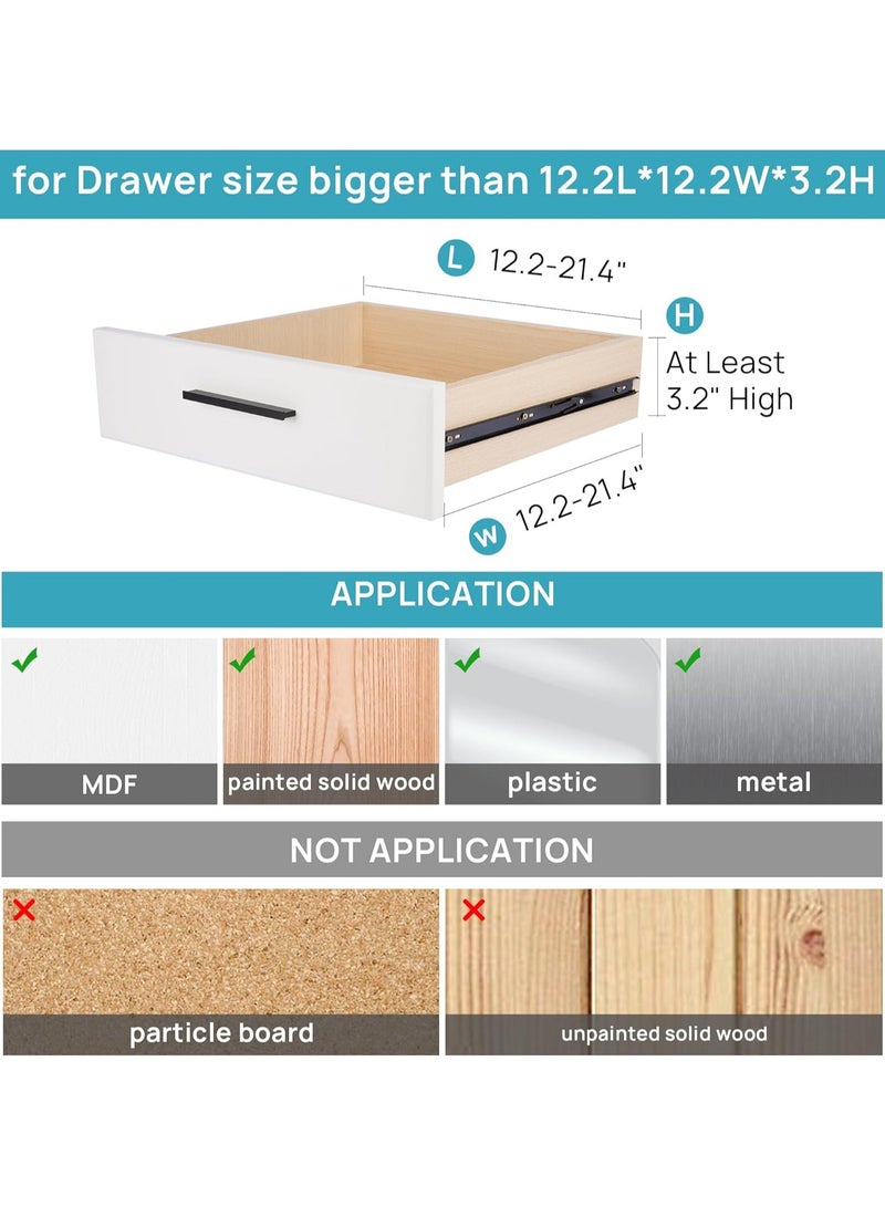 6 حزمة الدرج المقسمات منظم ، قابل للتعديل 3.2 عالية قابلة للتوسع من 12-21 "منظم ، واضح الدرج البلاستيكية الفاصلات للملابس وأدوات المطبخ وتخزين المكتب - Image 4