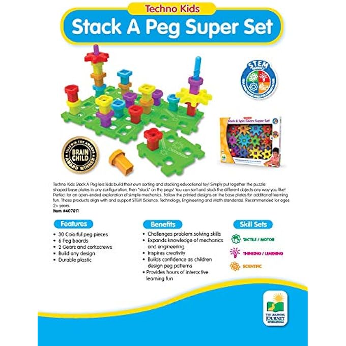 TECHNO KIDS STACK A PEG SUPER SET (407011), MULTI-COLOUR - Image 4