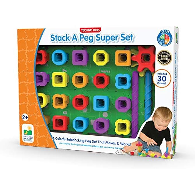 TECHNO KIDS STACK A PEG SUPER SET (407011), MULTI-COLOUR - Image 3