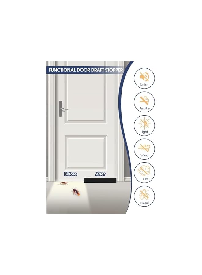 The Bros Door Draft Stopper, Draft Stoppers for Bottom of Door, Adjustable Door Sweep Noise Blocker 36inch, Sound Proof for Interior Exterior Doors - Image 5