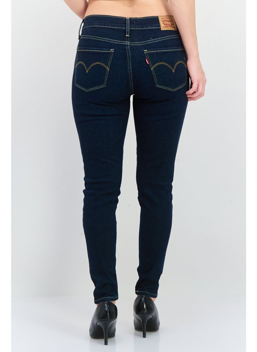 Levi's - Women Skinny Fit Mid Rise Stretch Jeans, Navy - Image 1