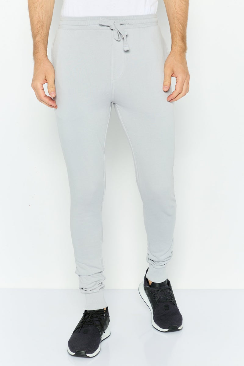 Original Paperbacks Men Regular Fit Embroidered Logo Jogger Pants, Grey  - Image 1
