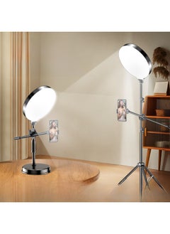 General Anchor Mobile Phone Live Round Fill Light 16cm Large Screen LED Full Screen Beauty Fill Light Bracket Set-Light Source Color:Full Screen Beauty Lamp + Strong Clip Pan/tilt  - Image 2