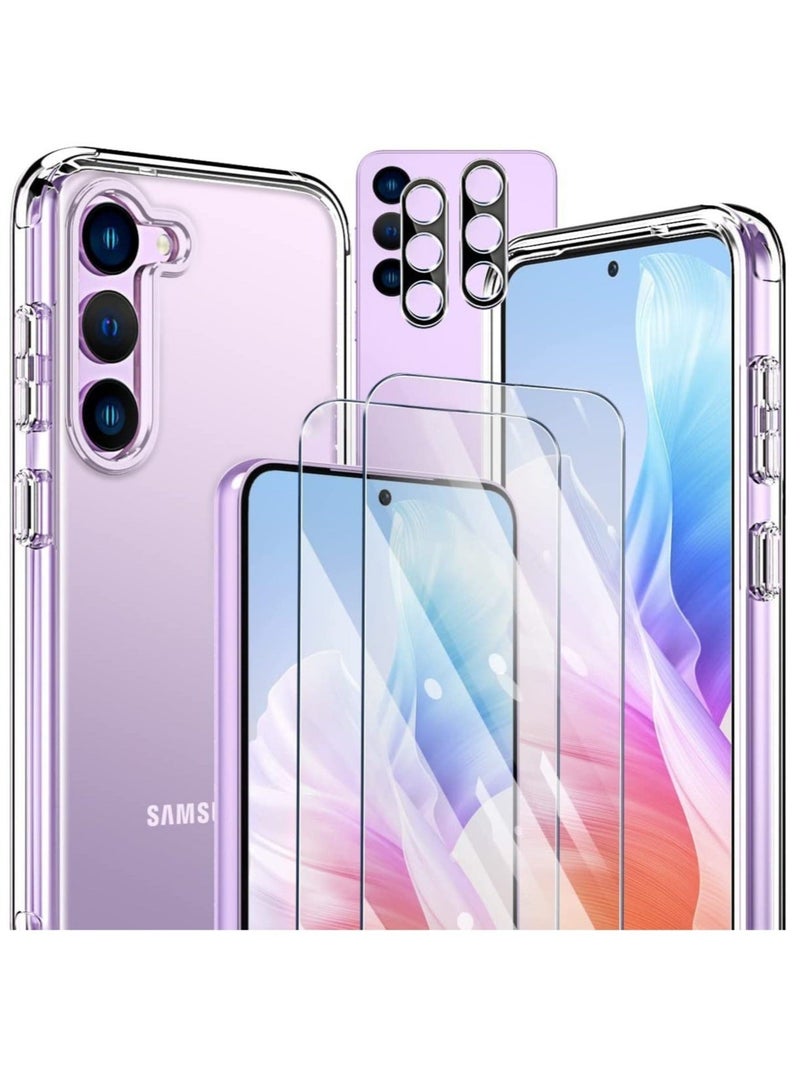 Raxoom [5-in-1]For Samsung Galaxy S23 plus Case,2 Packs Camera Lens Protector + 2 Packs HD Tempered Glass Screen Protector,All-Round Protection, Shockproof, Anti-Scratches Kit (S23+) - Image 1