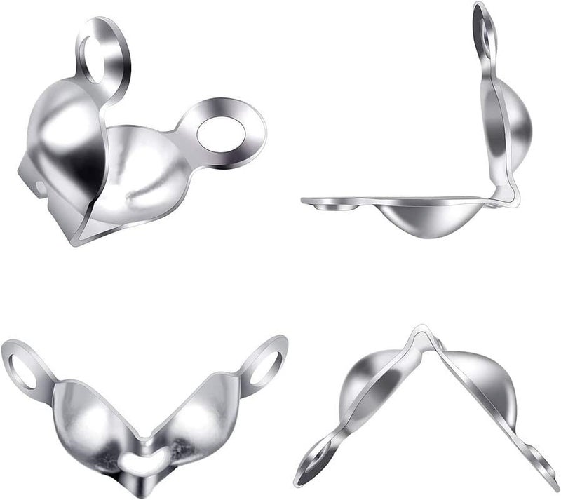 DIY Crafts 25 Grm, Antique Silver, Bead Tips Terminators Bead Tips Knot Covers End Caps Golden for Jewelry Making DIY F (25 Grm, Antique Silver) - Image 2