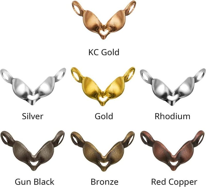 DIY Crafts 25 Grm, Antique Silver, Bead Tips Terminators Bead Tips Knot Covers End Caps Golden for Jewelry Making DIY F (25 Grm, Antique Silver) - Image 5