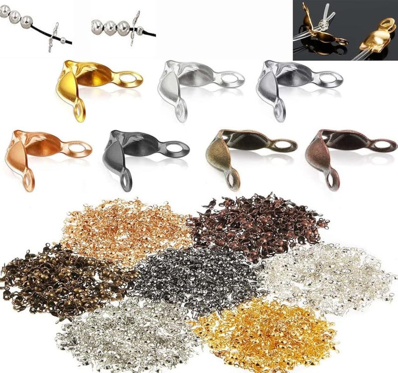 DIY Crafts 25 Grm, Antique Silver, Bead Tips Terminators Bead Tips Knot Covers End Caps Golden for Jewelry Making DIY F (25 Grm, Antique Silver) - Image 1