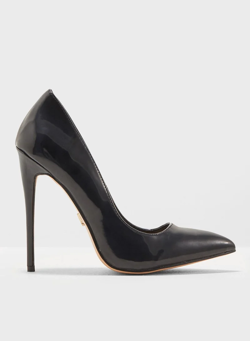 LOST INK WIDE FIT Gold Court Shoe