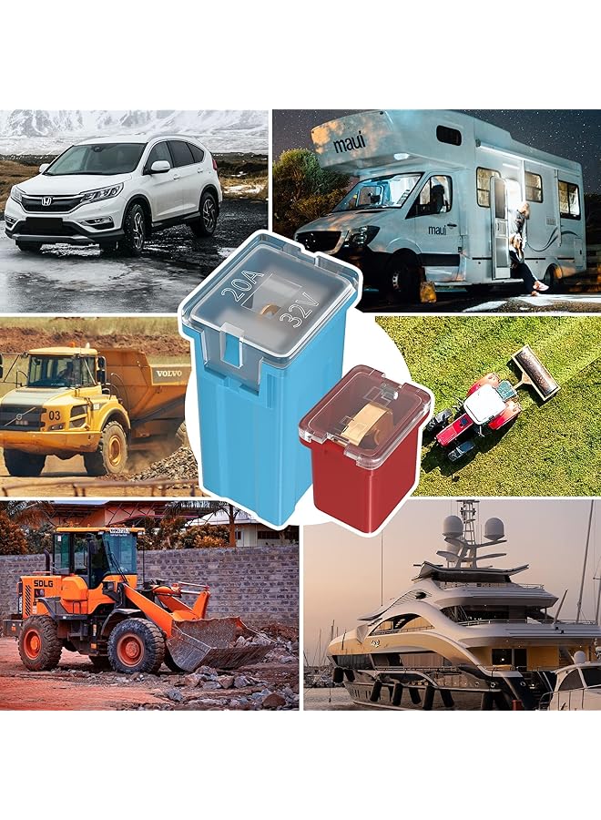 Excefore 36 Pcs Jcase Fuse Automotive Tall/Standard And Low Profile Jcase Box Shaped Fuses Assortment Kit (20A, 30A, 40A, 50A, 60A, 80A) For Ford Chevy/Gm Nissan And Toyota Pickup Trucks Cars Suvs - Image 5