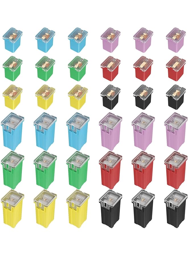 Excefore 36 Pcs Jcase Fuse Automotive Tall/Standard And Low Profile Jcase Box Shaped Fuses Assortment Kit (20A, 30A, 40A, 50A, 60A, 80A) For Ford Chevy/Gm Nissan And Toyota Pickup Trucks Cars Suvs - Image 1