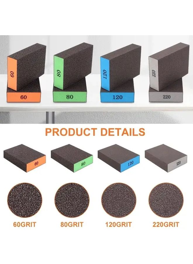 120 Grit Washable Reusable Sanding Sponge Block For Wood Metal Drywall - Image 1