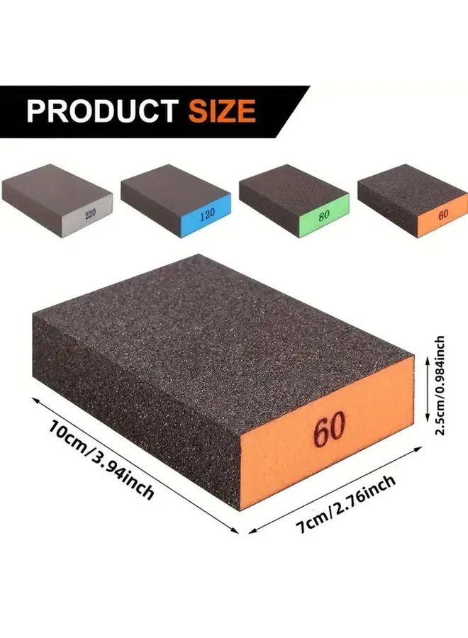 120 Grit Washable Reusable Sanding Sponge Block For Wood Metal Drywall - Image 2
