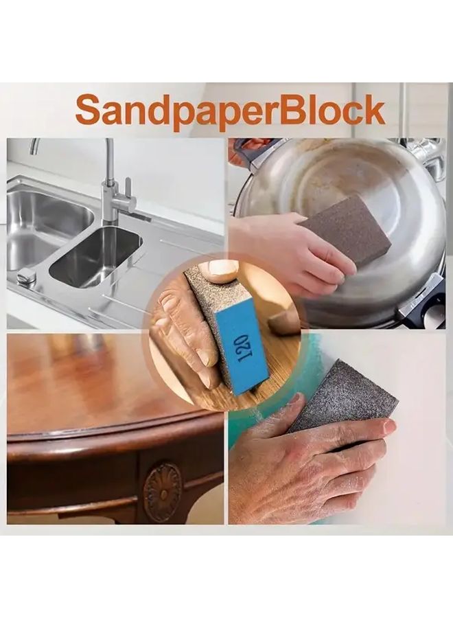 120 Grit Washable Reusable Sanding Sponge Block For Wood Metal Drywall - Image 5