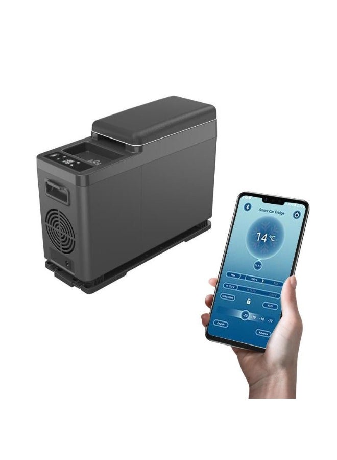 CRONY 8L Mini Portable Car Refrigerator, 12V/24V DC 100-240V AC Dual Use Cooler Warmer, APP Control LCD Display Mini Freezer with USB Wireless Charging, -20℃ to 20℃ Fridge for Car Camping Travel Home - Image 1