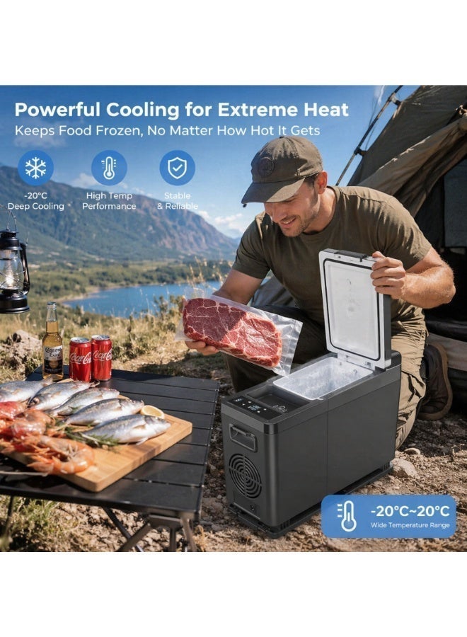 CRONY 8L Mini Portable Car Refrigerator, 12V/24V DC 100-240V AC Dual Use Cooler Warmer, APP Control LCD Display Mini Freezer with USB Wireless Charging, -20℃ to 20℃ Fridge for Car Camping Travel Home - Image 3