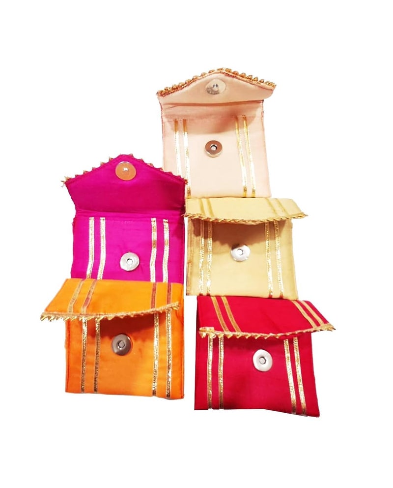 brown leaf Beautiful Small Coin Purse Pouches Wallet for Wedding Party haldi Mehndi Ceremony Diwali Return Gifting Pouches (5) - Image 3