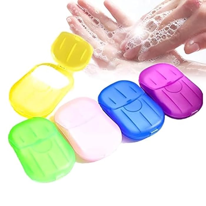 5 Pcs Disposable Soap Paper Slices Portable Hand Wash Case for School Trips, Travel and Outdoor Activities, Easy and Quick Cleaning - Image 1