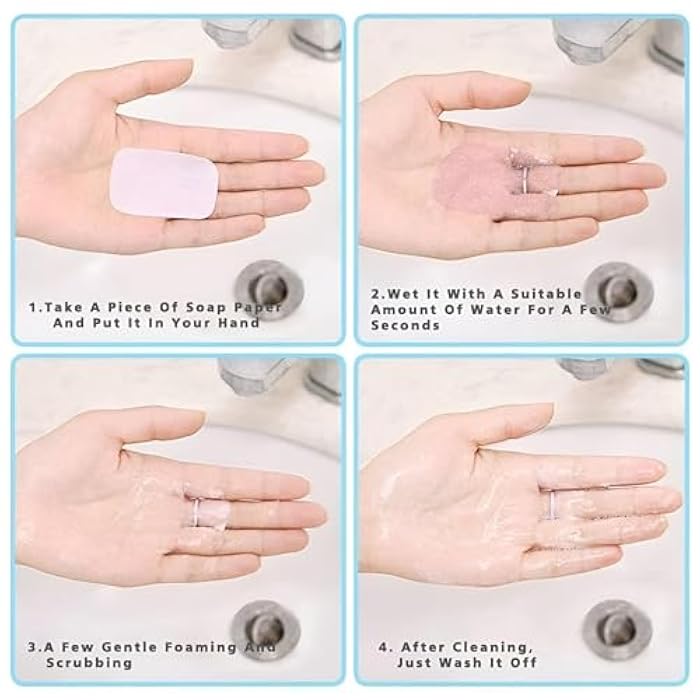 5 Pcs Disposable Soap Paper Slices Portable Hand Wash Case for School Trips, Travel and Outdoor Activities, Easy and Quick Cleaning - Image 4