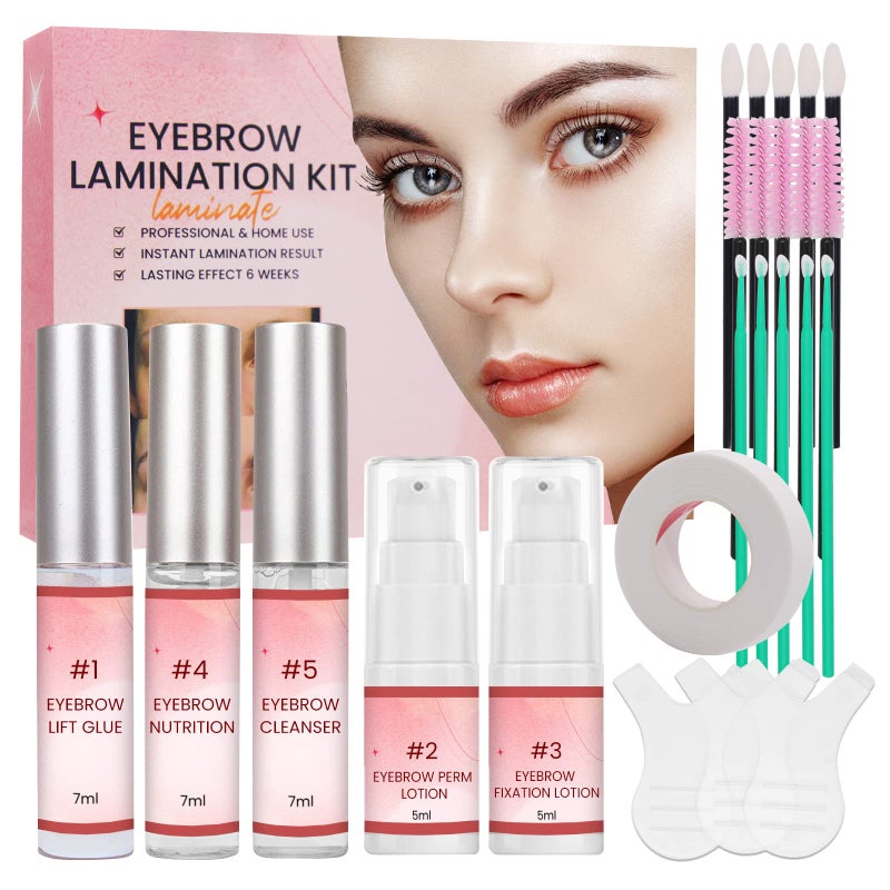 Eyebrow Kit, Eyebrow Lamination Kit DIY Kit for well-drawn eyebrows, raised eyelashes, curved for thicker eyebrows, suitable for beginners - Image 1