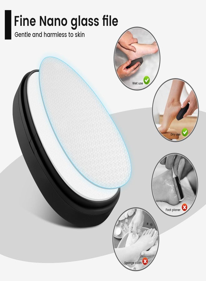 BEZOX Nano Glass Foot Pumice Stone Callus Remover with Cover – Gentle Glass Foot File Scraper, Effective Feet Scrubber for Dead Skin, and Portable Pedi Egg Foot Care Tool - Black - Image 5