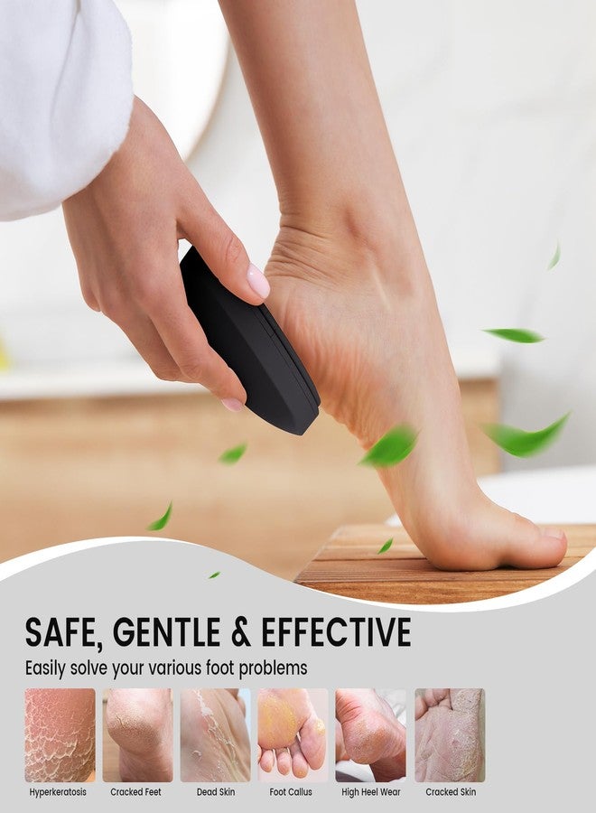BEZOX Nano Glass Foot Pumice Stone Callus Remover with Cover – Gentle Glass Foot File Scraper, Effective Feet Scrubber for Dead Skin, and Portable Pedi Egg Foot Care Tool - Black - Image 2
