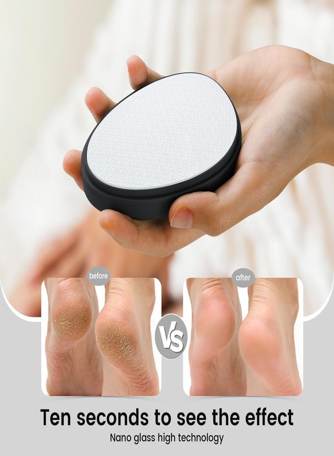 BEZOX Nano Glass Foot Pumice Stone Callus Remover with Cover – Gentle Glass Foot File Scraper, Effective Feet Scrubber for Dead Skin, and Portable Pedi Egg Foot Care Tool - Black - Image 4