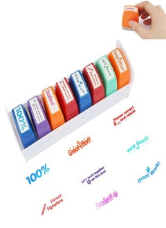 Oasisgalore 8pcs Teacher Stamps Set Grading Stamps 