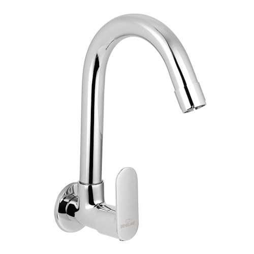 hindware Benelave by Hindware Volga Faucet for Kitchen Sink | Brass Sink Tap with Chrome Finish | Wall Mounted | 7-Year Manufacturer Warranty - Image 1
