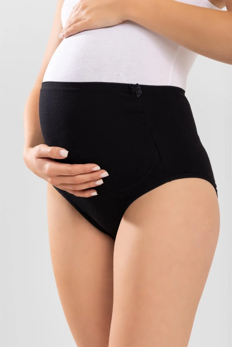 Baykar Women's Cotton Lycra Maternity Panties Black