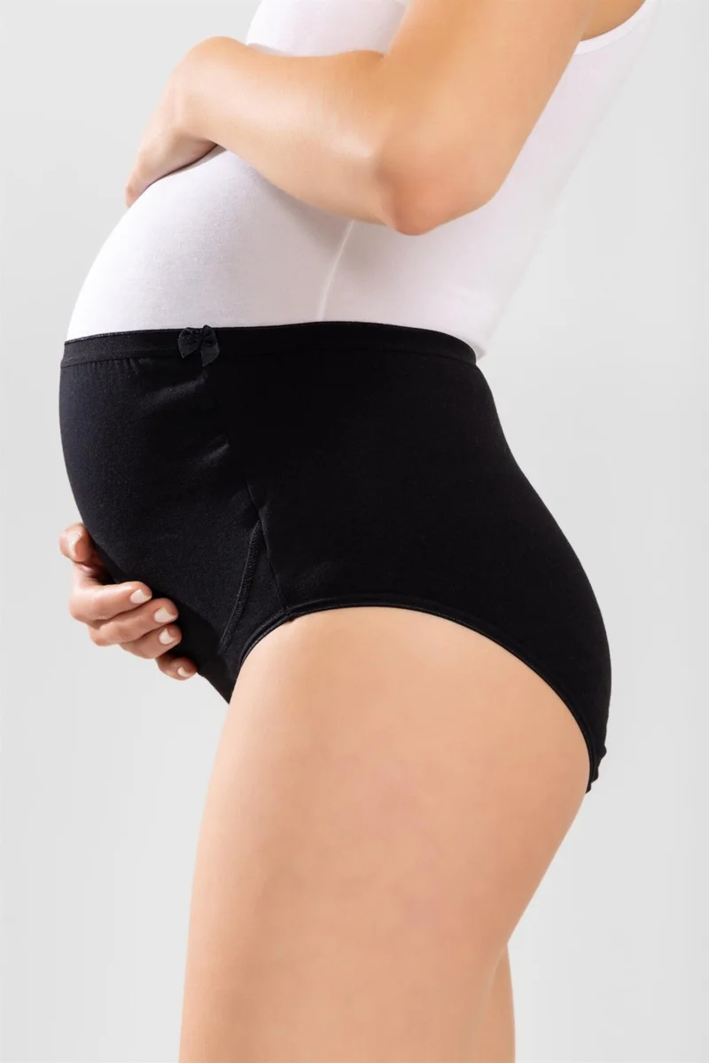 Baykar Women's Cotton Lycra Maternity Panties Black