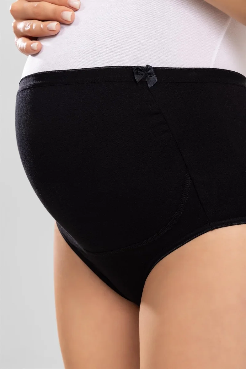 Baykar Women's Cotton Lycra Maternity Panties Black