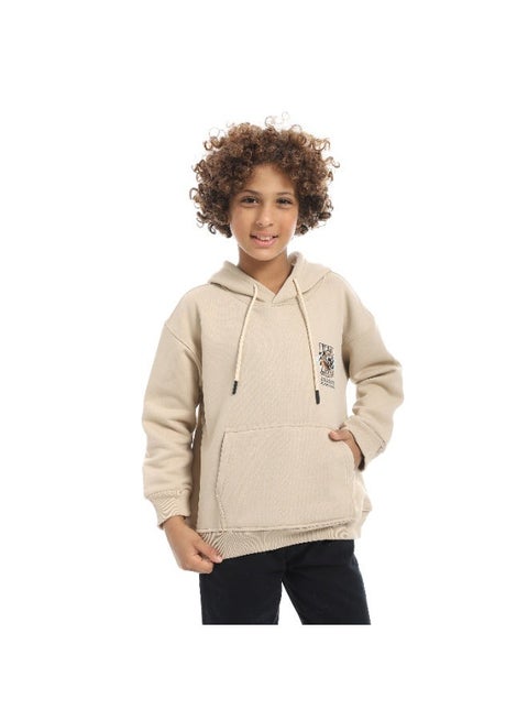 هودي  أولادي ميلتون شتوي مزود بطباعات علي الصدر والضهر