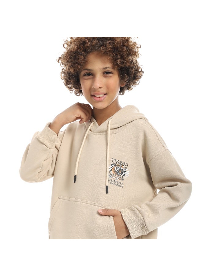 سيزار هودي  أولادي ميلتون شتوي مزود بطباعات علي الصدر والضهر - Image 5