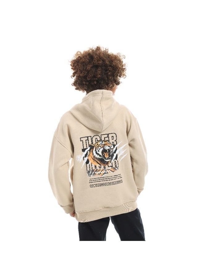 سيزار هودي  أولادي ميلتون شتوي مزود بطباعات علي الصدر والضهر - Image 3