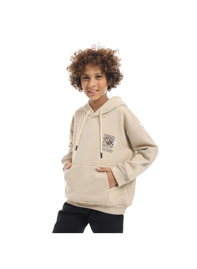 سيزار هودي  أولادي ميلتون شتوي مزود بطباعات علي الصدر والضهر - Image 2