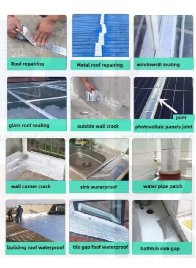 Strong Butyl Adhesive Tape for Leak Repair, Waterproof Aluminum Foil Tape for Sealing and Professional Installation-318 - Image 3
