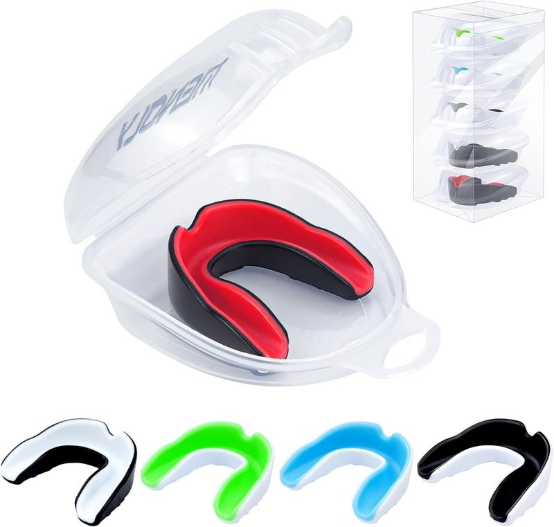 MENOLY Youth Mouth Guard - 5 Packs Football Mouth Guard, BPA Free Mouth Guard with Portable Case, Mouth Guard Sports for Boxing, Basketball, Lacrosse, MMA, Hockey, Wrestling, Soccer - Image 1