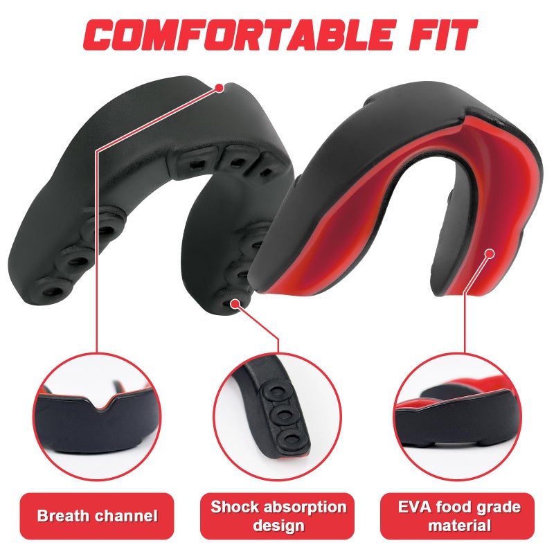 MENOLY Youth Mouth Guard - 5 Packs Football Mouth Guard, BPA Free Mouth Guard with Portable Case, Mouth Guard Sports for Boxing, Basketball, Lacrosse, MMA, Hockey, Wrestling, Soccer - Image 4