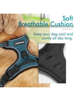 Rabbitgoo Dog Harness, No-Pull Pet Harness with 2 Leash Clips, Adjustable Soft Padded Dog Vest, Reflective No-Choke Pet Oxford Vest with Easy Control Handle for Large Dogs, Blue Coral, L  - Image 1