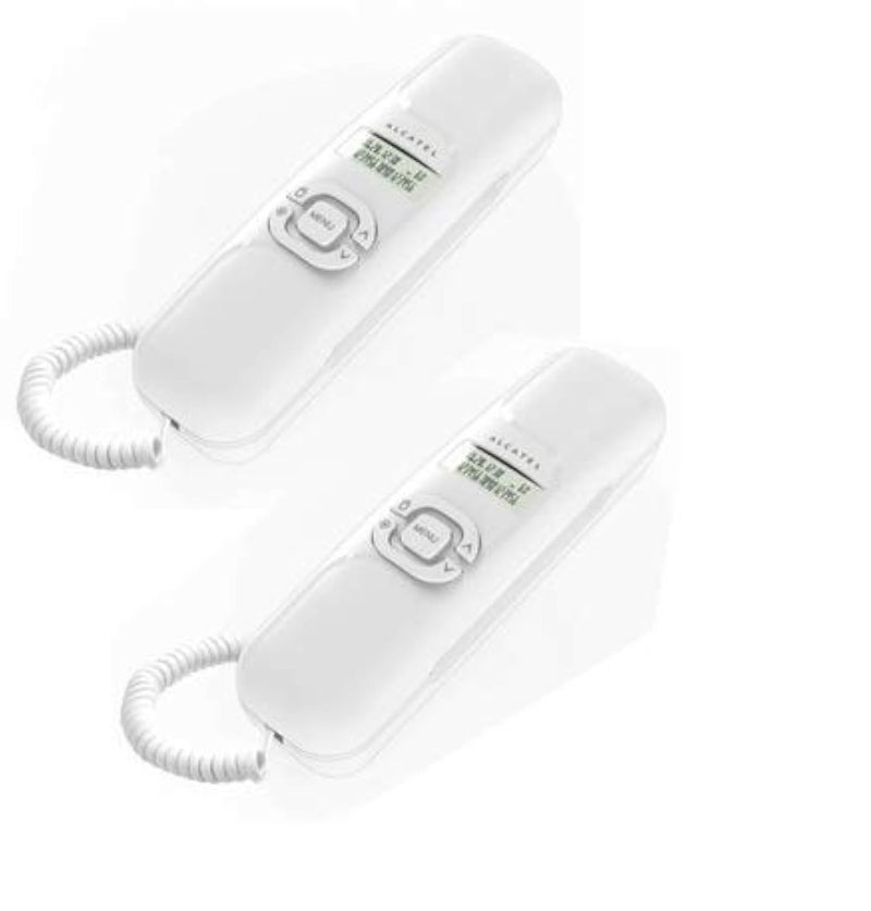 Alcatel T-16 White Corded Landline Phone with Caller id & Hand Free Function (Pack of 2) - Image 1