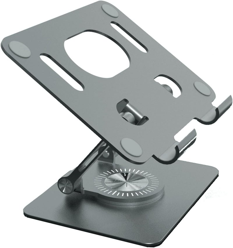 Foldable Tablet Bracket Stand 360° Rotating Hollowed Holder Bracket for 4.7-12 Inch Tablets Pad Holder Alloy Adjustable for Desk Tablets Phone Pad Adjustable - Image 1