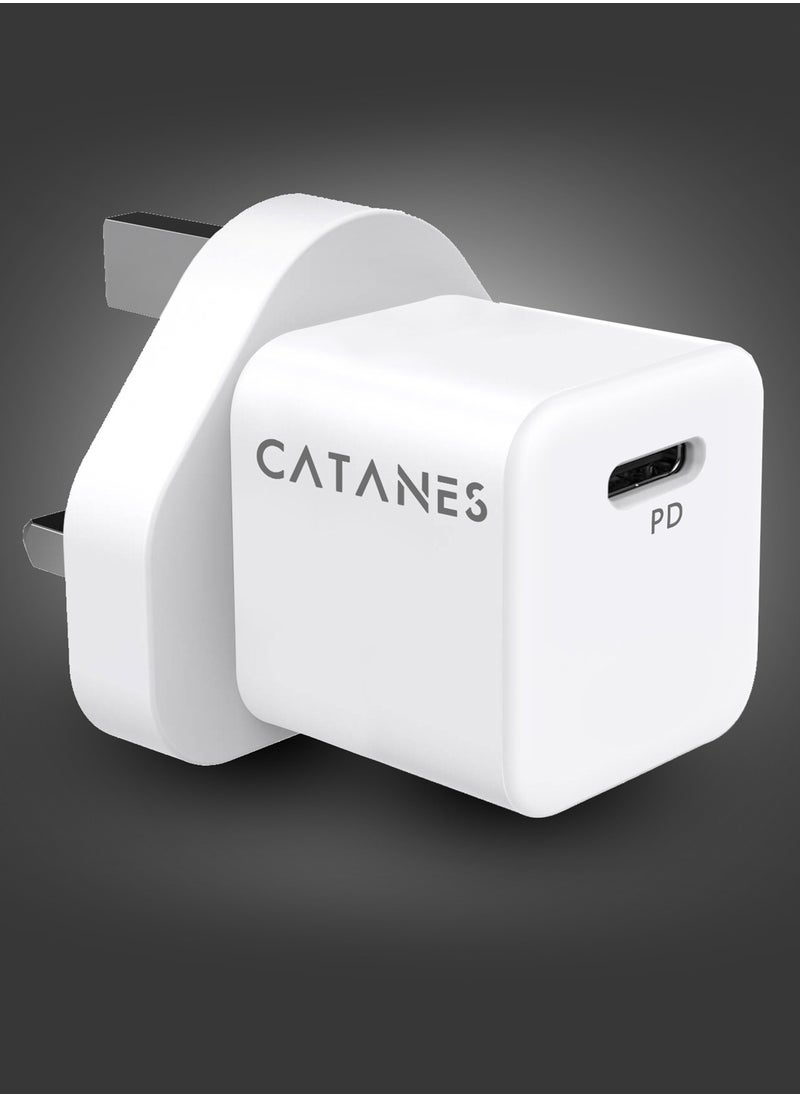 CATANES 25W PD Fast Charger Adapter Type C 3Pins with Lightning Cable 1m for Apple iPhone 14 Pro Max and 13 Pro Max / White  - Image 3