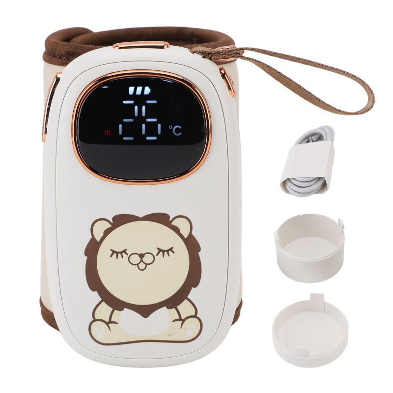 Portable Milk Warmer Sleeve: 18W Fast Charging Constant Temperature Fabric & ABS Heat Insulation Wrap - Compact Reusable Baby Bottle Warmer for Travel Outdoor Busy Parents - Image 1