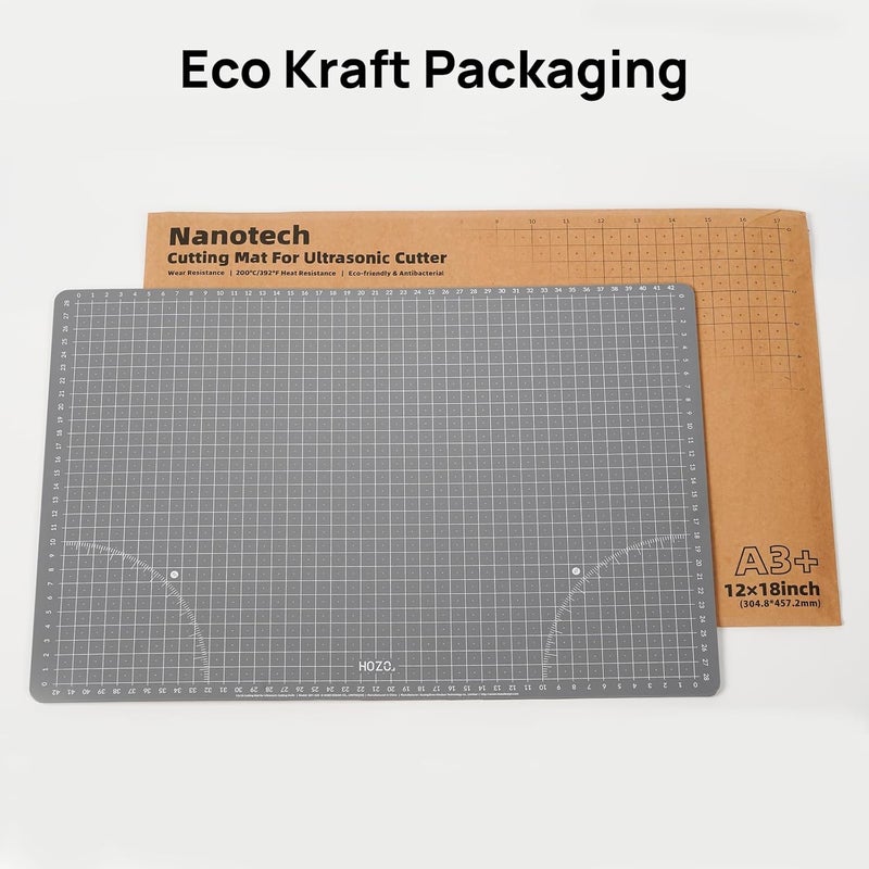 HOZO Nano Cutting Mat for Ultrasonic Cutter, 12" x 18" Self-Healing Cutting Mat, Glue-Free Eco Design, Heat-Resistant, Metric & Imperial Scales, Durable for Craft, DIY, 3D Printing & Model Making - Image 5