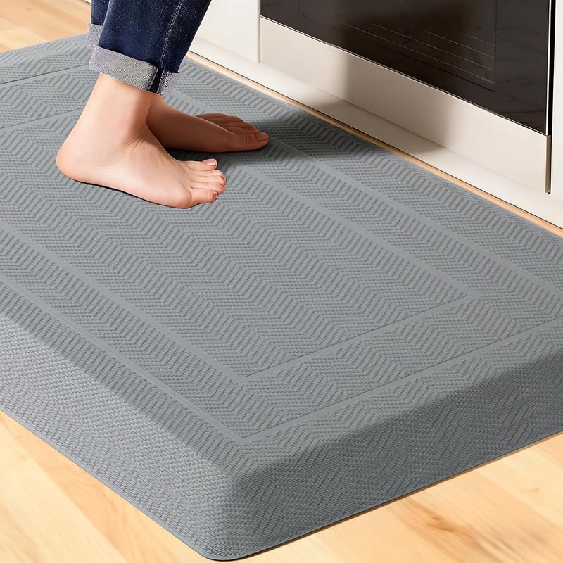UKISS 9/10"" Extra Thick Cushioned Anti Fatigue Kitchen Mat, Waterproof High Density Foam Standing Desk Mat, Non-Slip Ergonomic Comfort Mat for Kitchen, Office,Workstation (Grey, 20" X 32") - Image 1