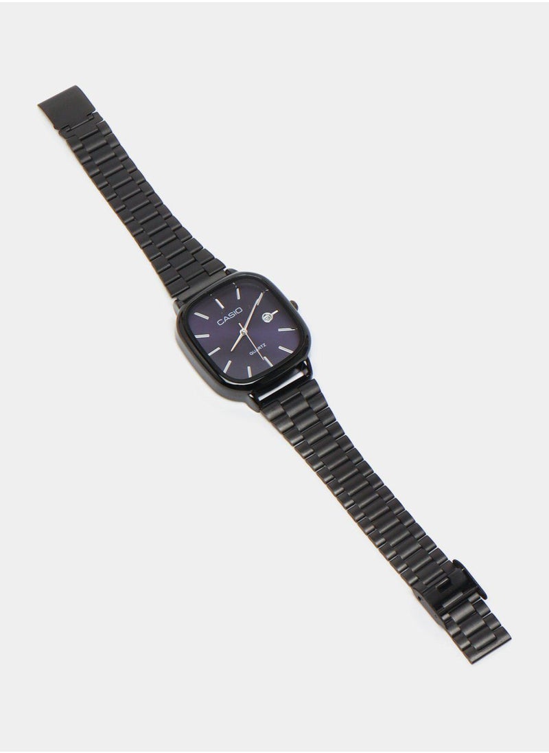 CASIO Casio Watch for Unisex LTP-E117D Analog Stainless Steel -Black - Purple Dial  - Image 3